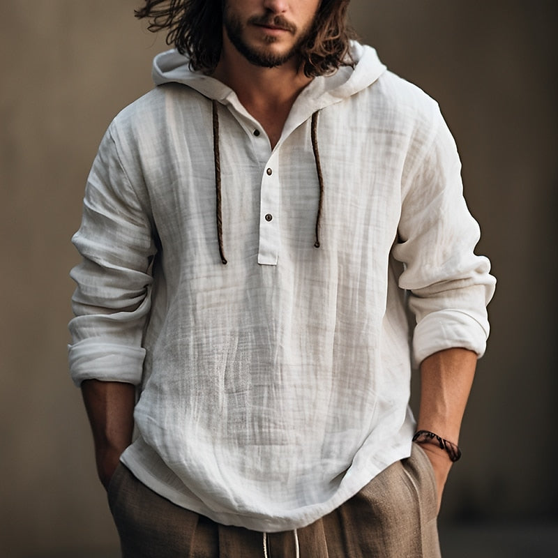 Edmund Galbraith | Chemise légère à capuche en lin pour homme