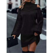 Niamh White | Cold-Shoulder Turtleneck Sweater Dress