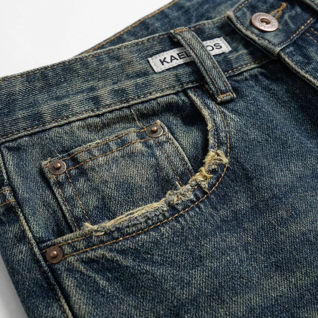 Camille Vosselair | High-Rise Wide-Leg Vintage Wash Jeans
