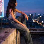 Camille Vosselair | High-Rise Wide-Leg Vintage Wash Jeans