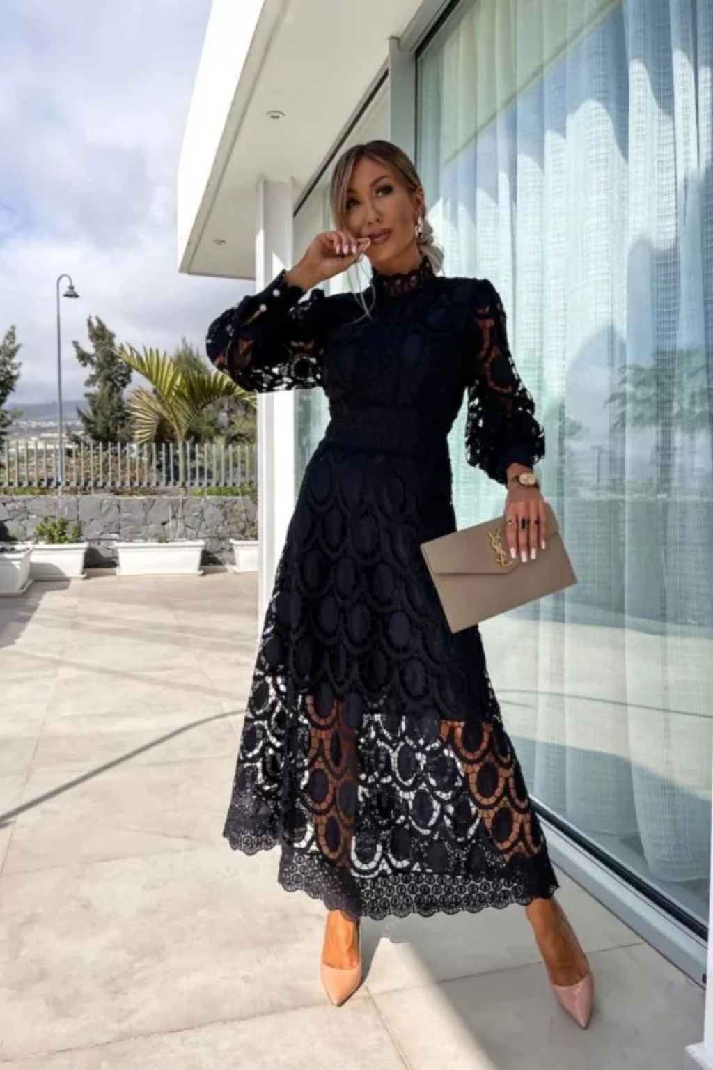 Élodie Beaumont | Elegant Lace Maxi Dress For Women