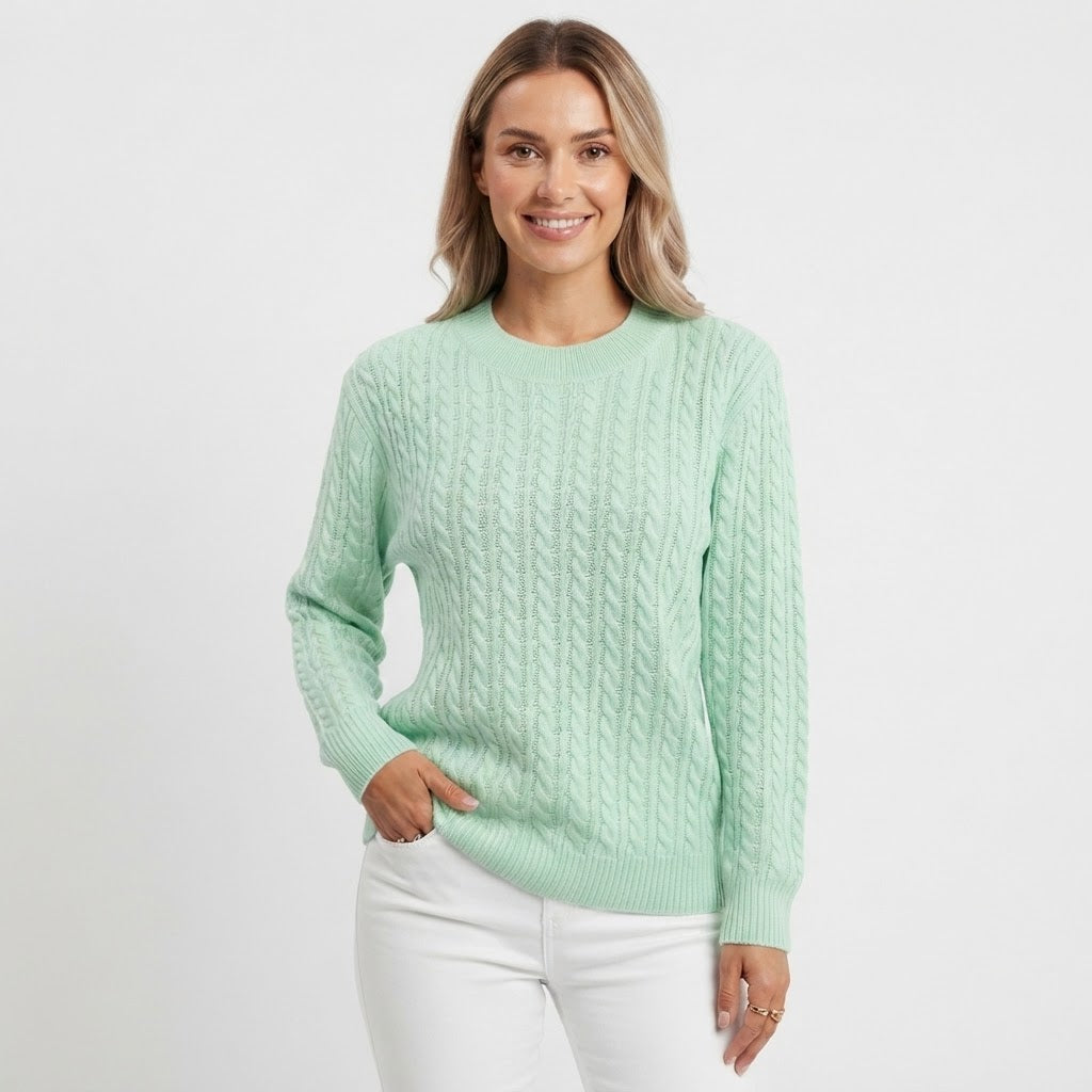 Louisa Bramley | Cable-Knit Round Neck Sweater