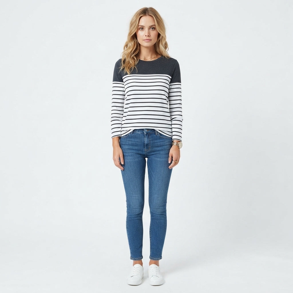 Marianne Radcliffe | Striped Long Sleeve Top