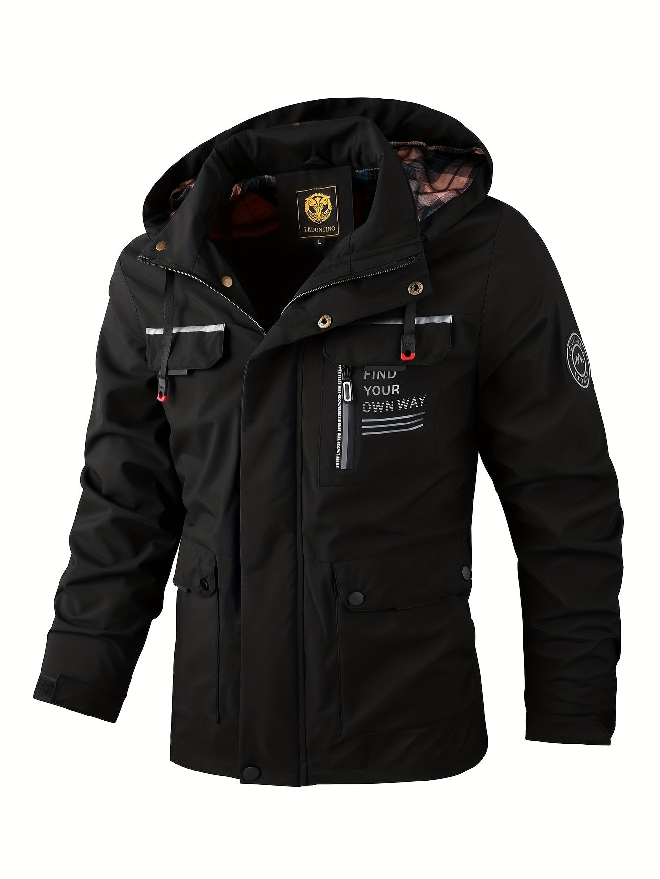 Freddie Clarke | Veste à capuche imperméable pour homme, noire