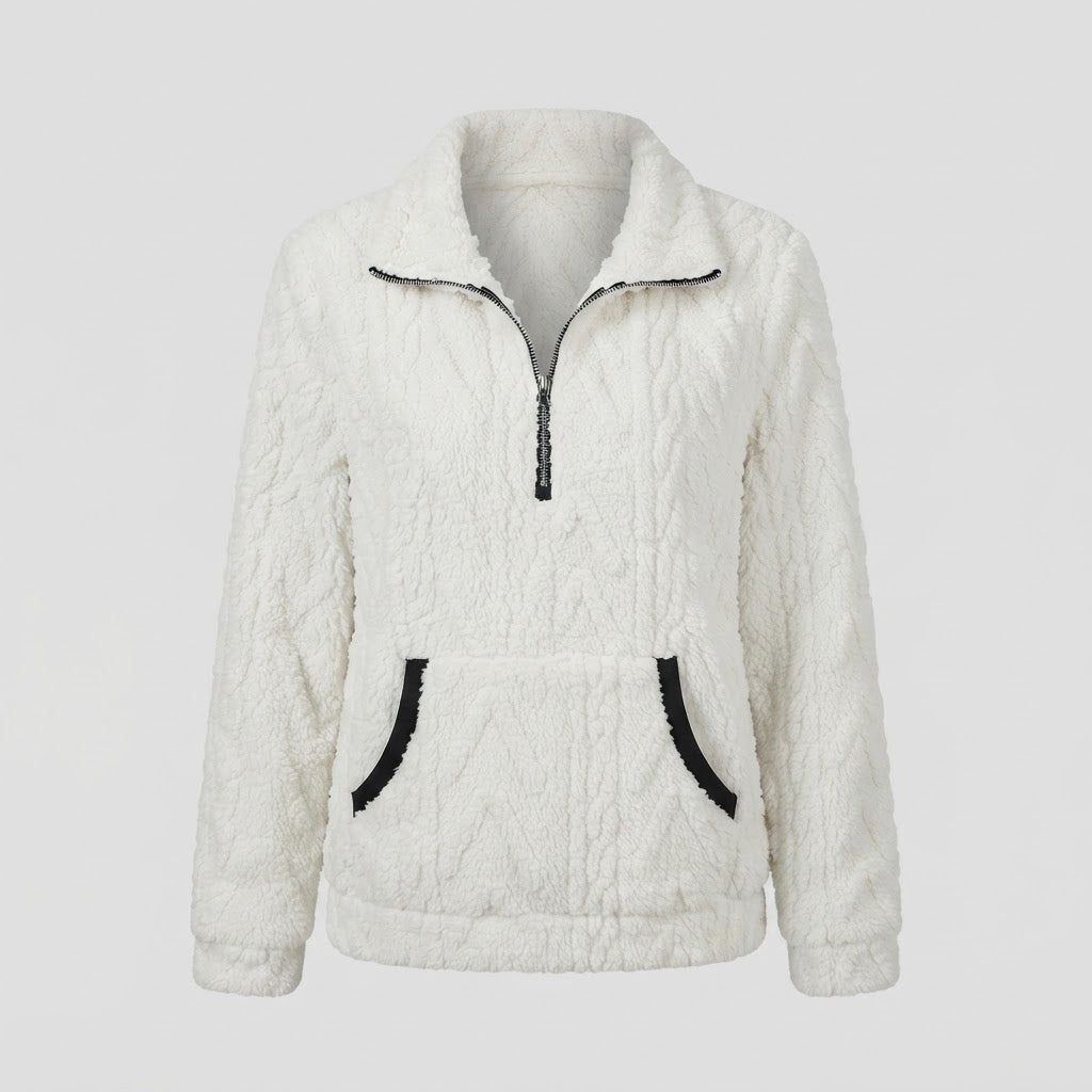 Millicent Edwards | Half-Zip Plush Fleece Sweater