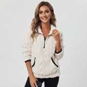Millicent Edwards | Half-Zip Plush Fleece Sweater