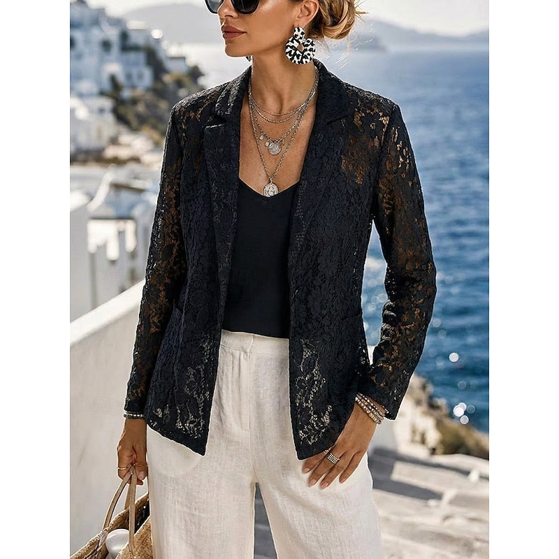 Arabella Lewis | Lace Openwork Blazer