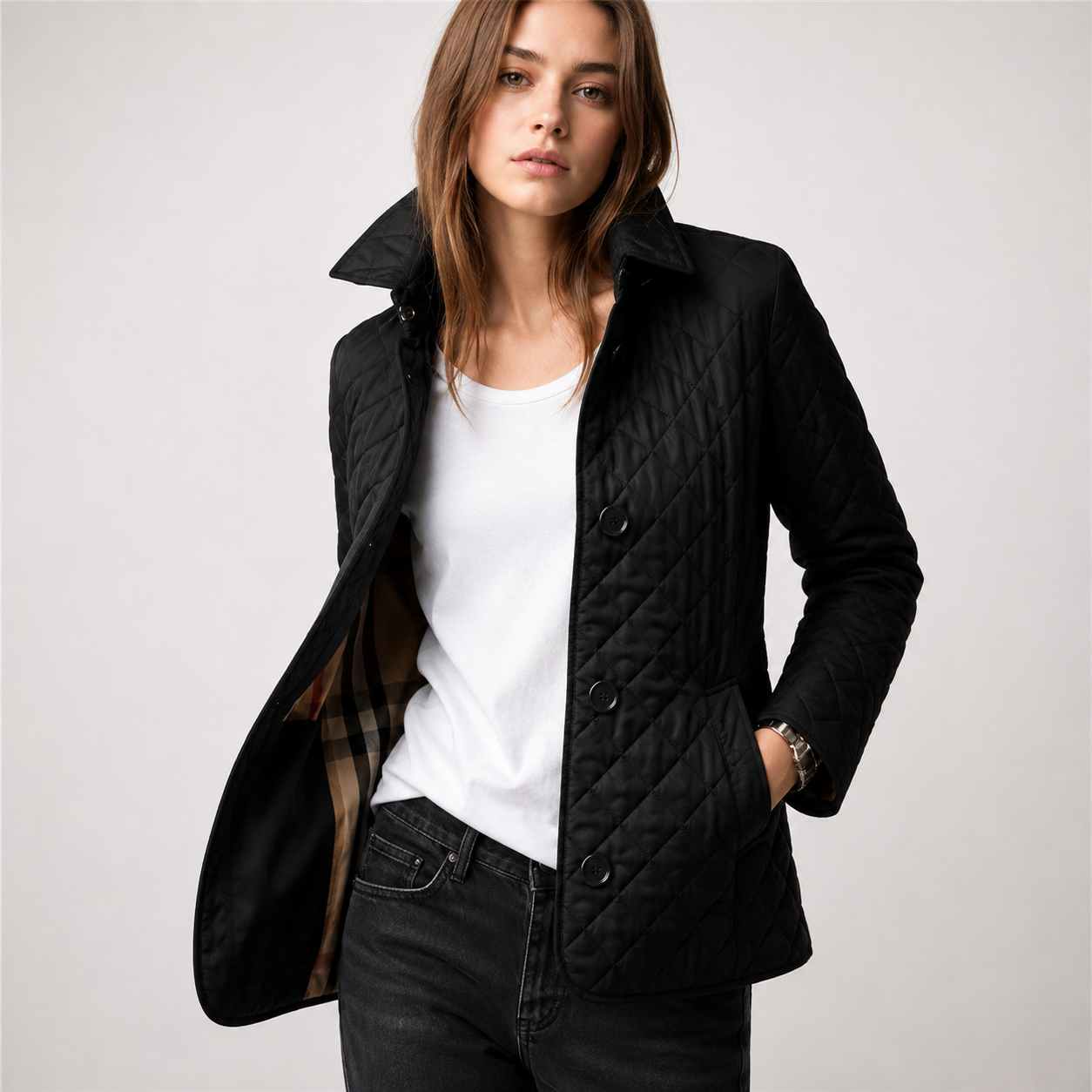 Beatrice Turner | Quilted Jacket with Turned-Down Collar