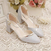 Anastasia Monroe | Elegant Glitter Block Heels For Women