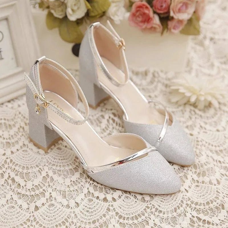 Anastasia Monroe | Elegant Glitter Block Heels For Women