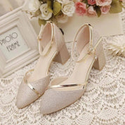 Anastasia Monroe | Elegant Glitter Block Heels For Women