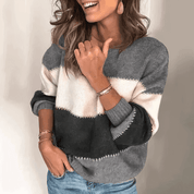Felicity Green | Colour Block Cable Knit Sweater