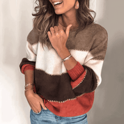 Felicity Green | Colour Block Cable Knit Sweater