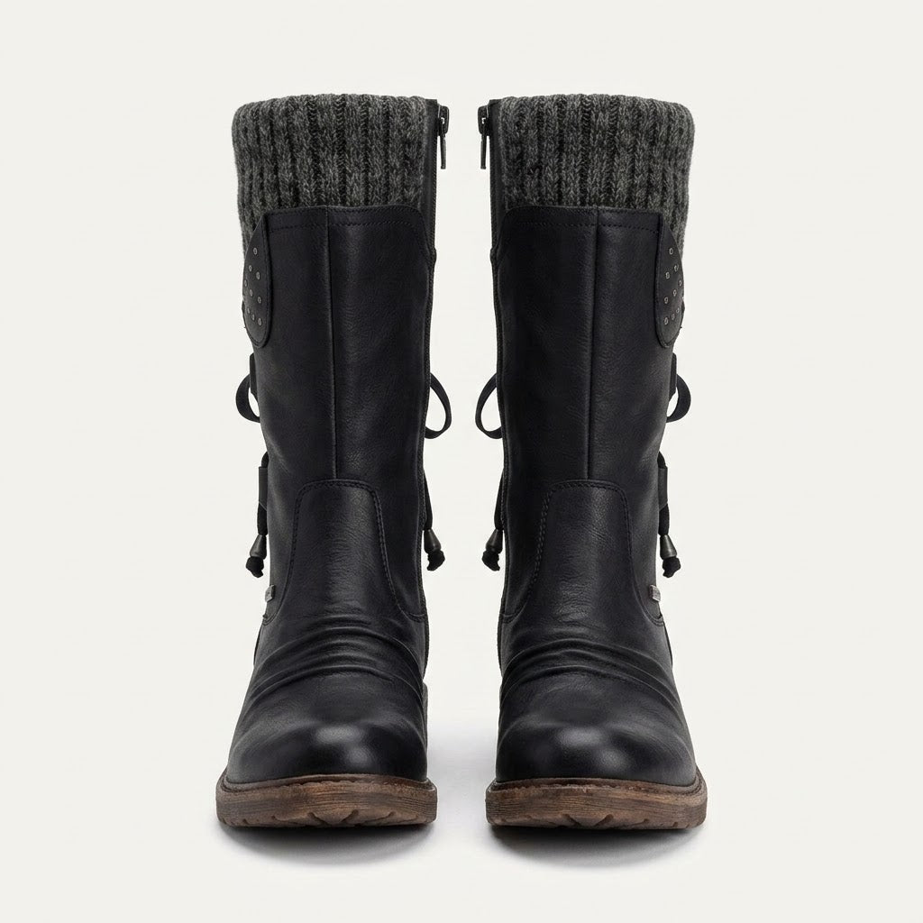 Niamh Lewis | Bottes d’hiver violettes en daim à lacets