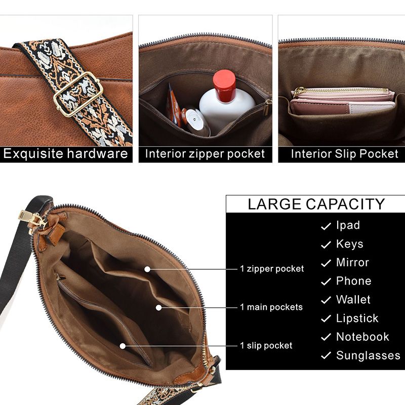 Camille Laurent | Vintage Leather Crossbody Bag For Women