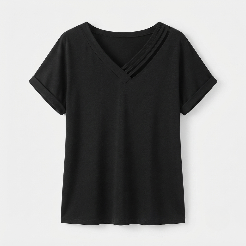 Olivia Beaumont | Elegant Cut-Out V-Neck Top For Women