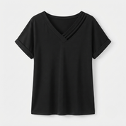 Olivia Beaumont | Elegant Cut-Out V-Neck Top For Women