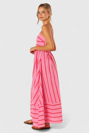 Beatrice Sherwin | Robe longue rayée à bretelles à nouer