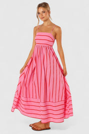 Beatrice Sherwin | Robe longue rayée à bretelles à nouer