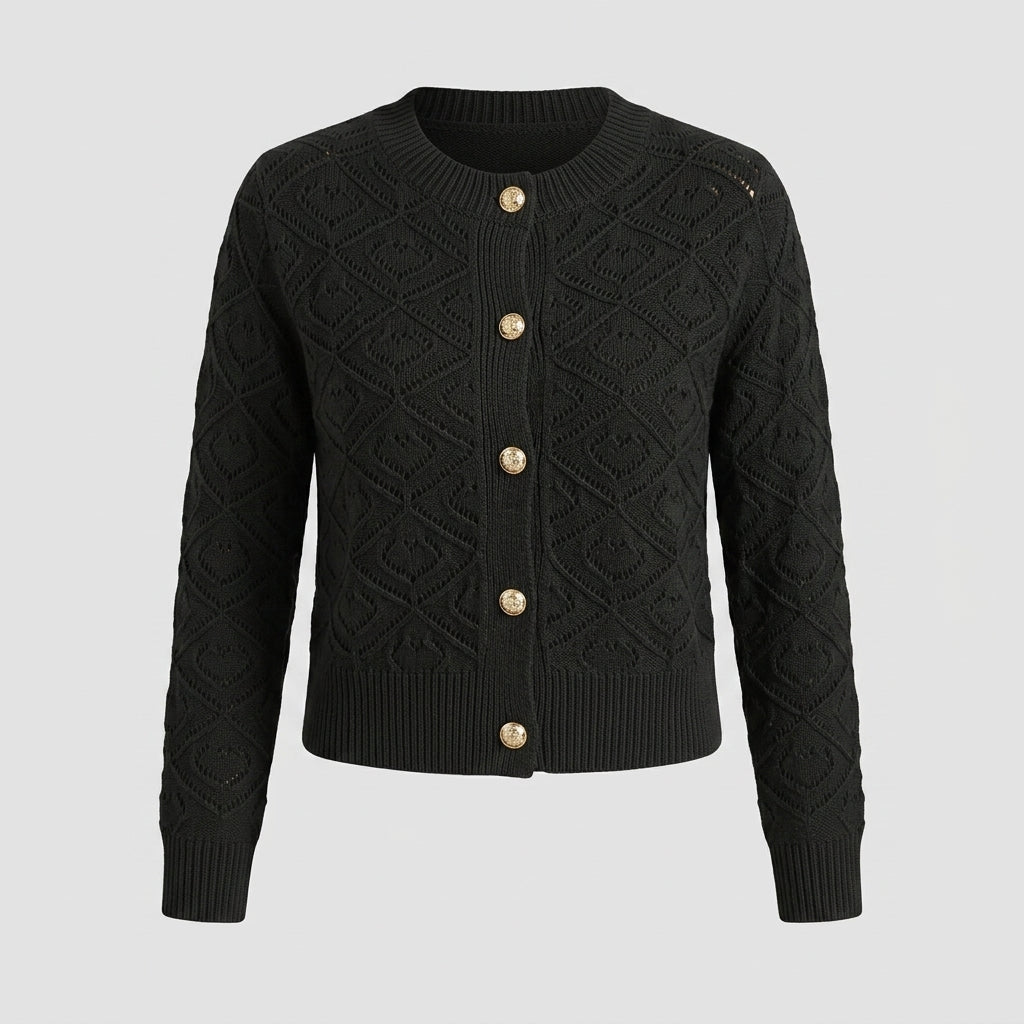 Philippa Hamilton | Cropped Knit Button-Front Cardigan