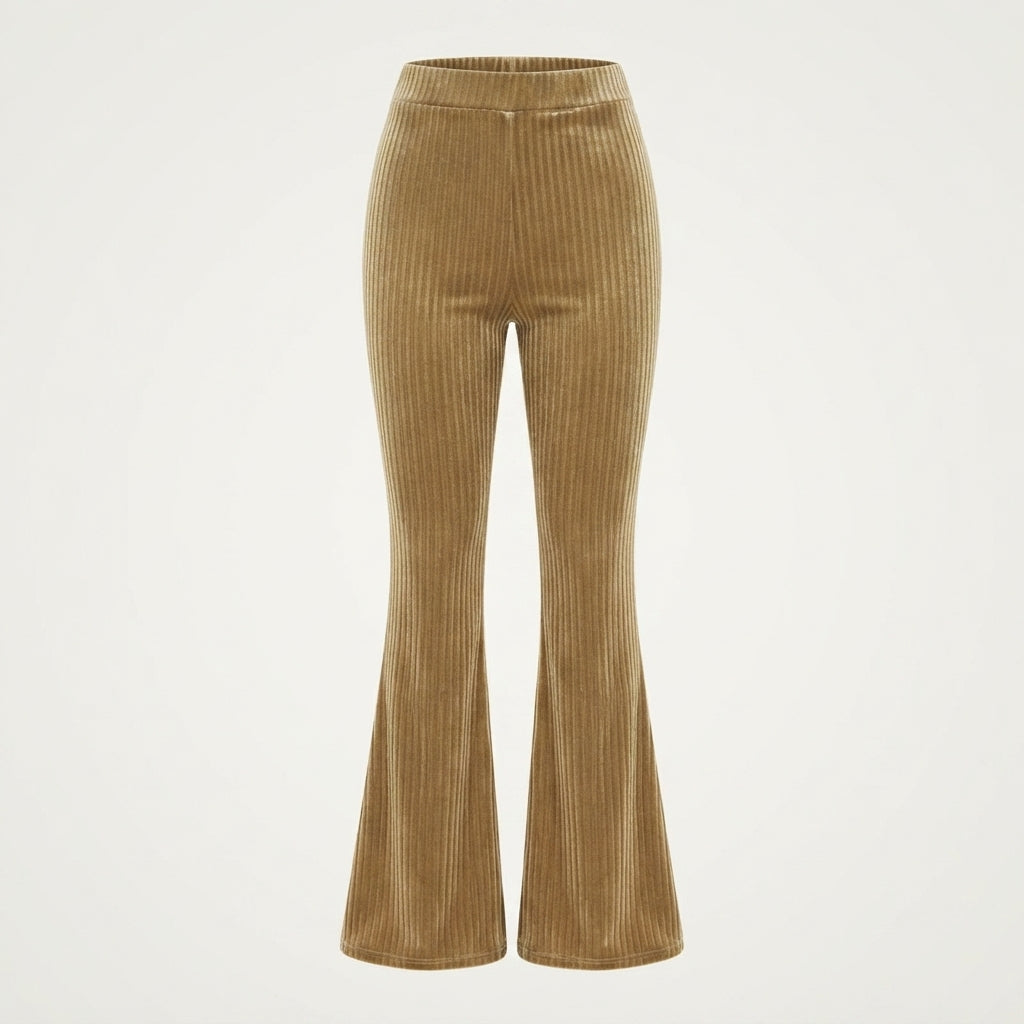 Phoebe Baker | Pantalon évasé côtelé en velours à taille haute