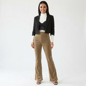 Phoebe Baker | Pantalon évasé côtelé en velours à taille haute