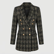 Phoebe Wilson | Plaid Tweed Double-Breasted Blazer Coat