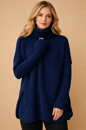 Matilda Evans | Chunky Turtleneck Oversized Knit Sweater