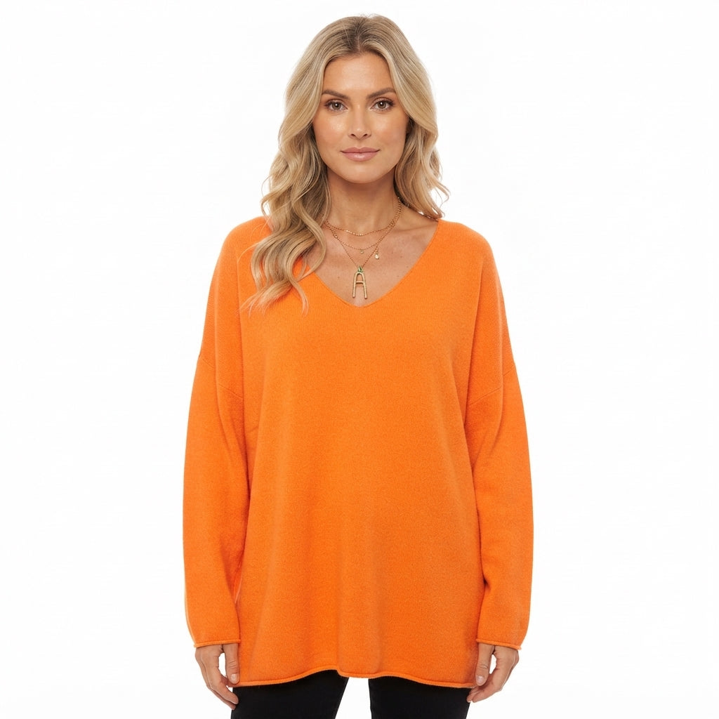 Prudence Whitmore | Relaxed V-Neck Knit Pullover