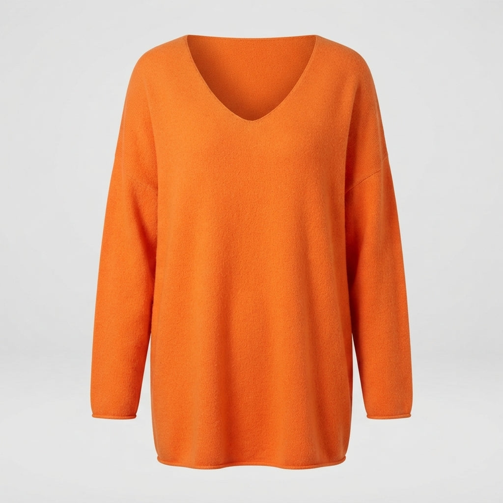 Prudence Whitmore | Relaxed V-Neck Knit Pullover