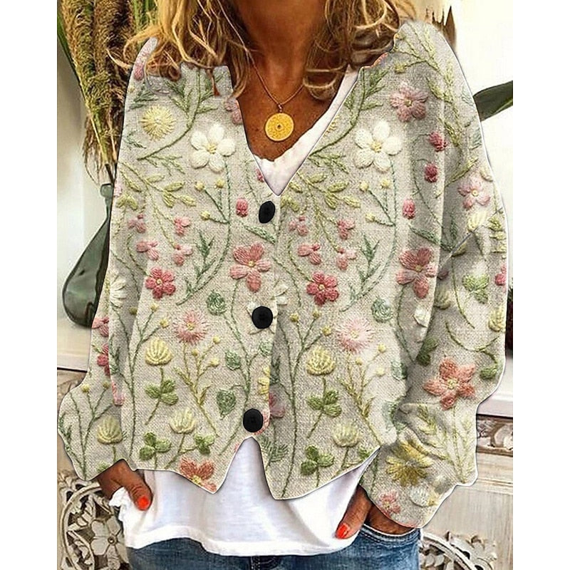 Rhiannon Beckett | Floral Open-Front Cardigan