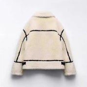 Bridget Oakley | Veste teddy oversize avec bordures contrastantes