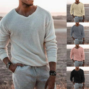 Henry Blackwell | Cream Waffle Knit Sweater for Men