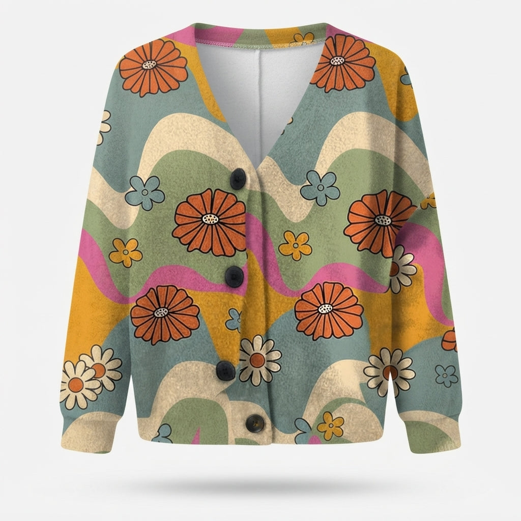 Rhiannon Beckett | Floral Open-Front Cardigan