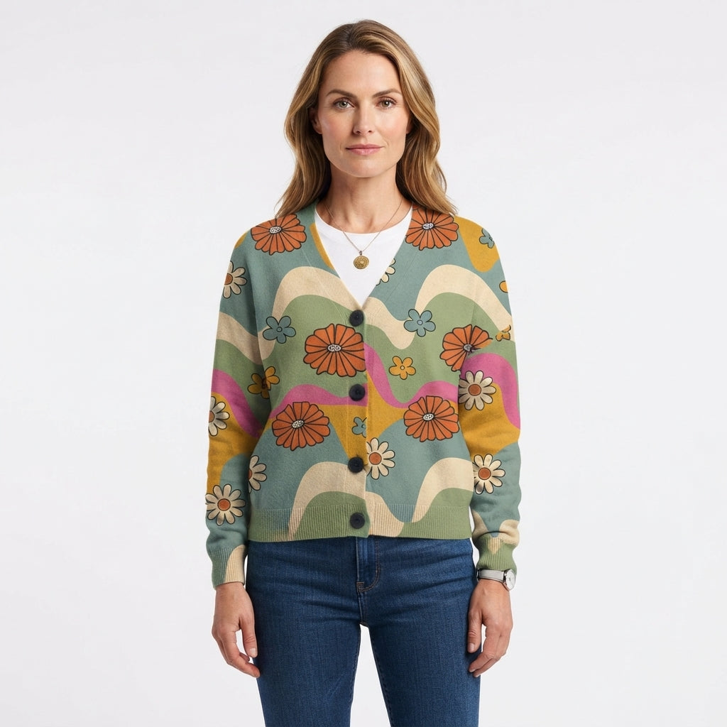 Rhiannon Beckett | Floral Open-Front Cardigan