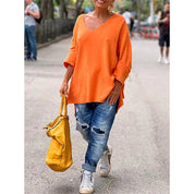 Prudence Whitmore | Relaxed V-Neck Knit Pullover