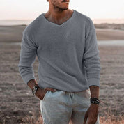 Henry Blackwell | Cream Waffle Knit Sweater for Men