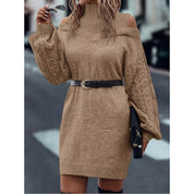 Niamh White | Cold-Shoulder Turtleneck Sweater Dress