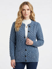 Rosalind Cooper | Textured Cable-Knit Button-Front Cardigan