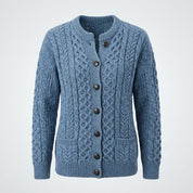 Rosalind Cooper | Textured Cable-Knit Button-Front Cardigan