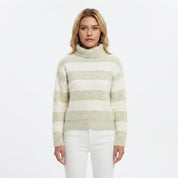 Rosalind Fletcher | Chenille Striped Turtleneck Sweater