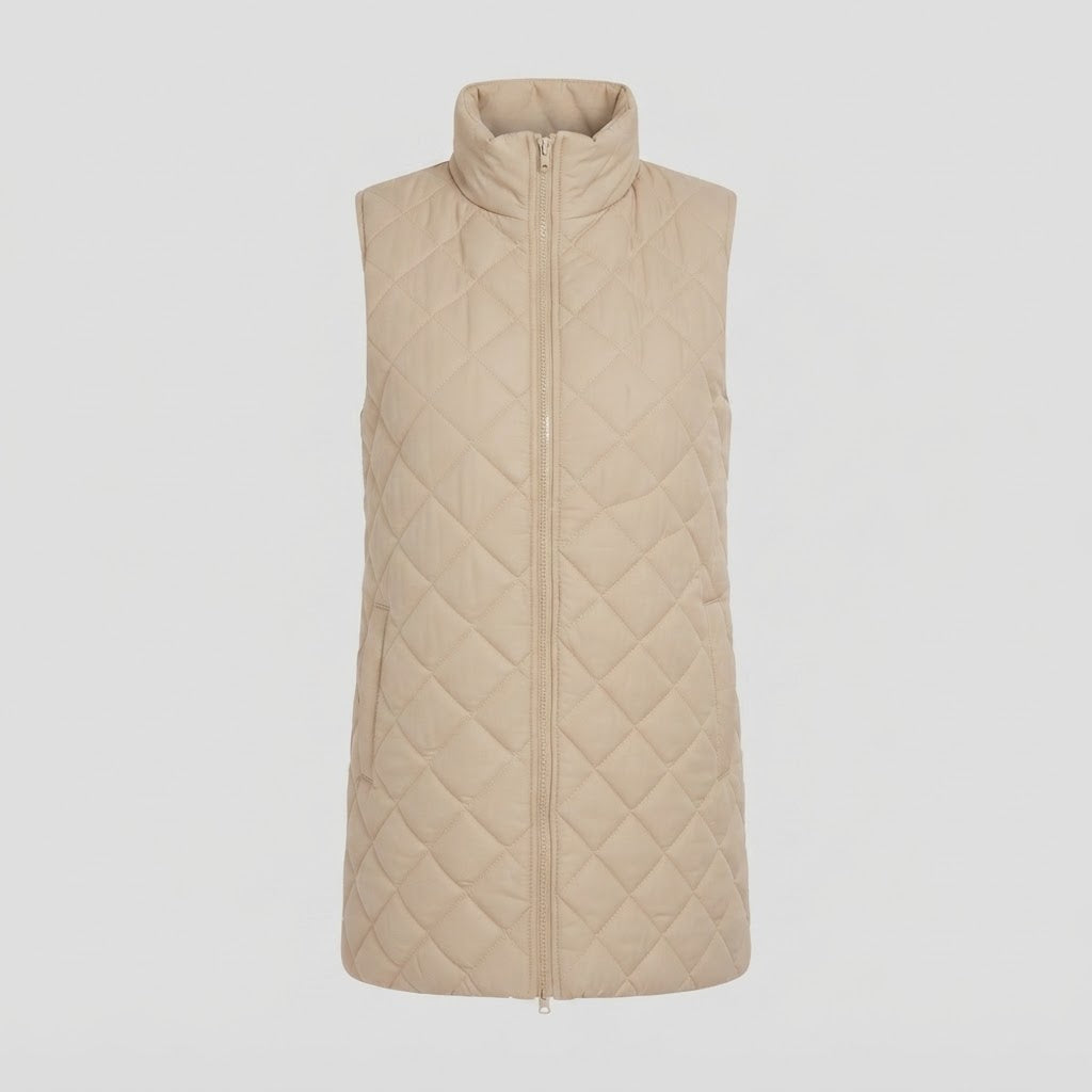 Rosalind Sutherland | Quilted Longline Zip Vest