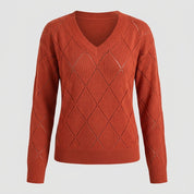 Rosamund Fielding | V-Neck Cutout Knit Sweater