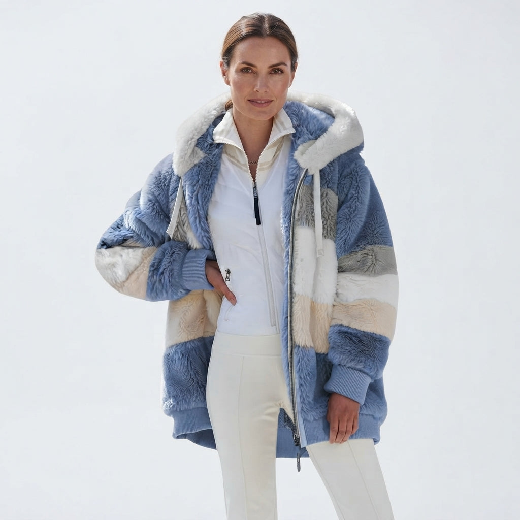 Rosemary Carter | Multicolour Faux Fur Hooded Puffer Jacket