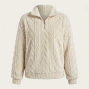 Rosie Kerr | Cable Knit Fleece Half-Zip Pullover