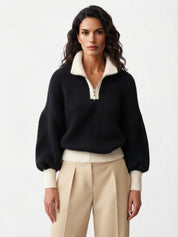Sophia Pemberton | Lilac Quarter-Zip Knit Jumper