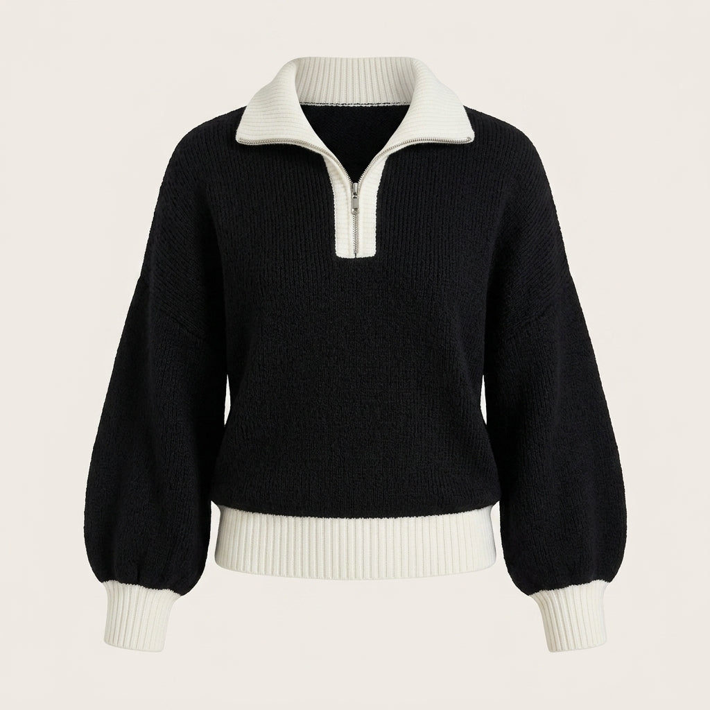Sophia Pemberton | Lilac Quarter-Zip Knit Jumper