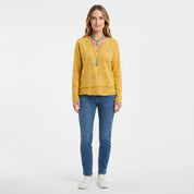 Susannah Fairweather | Pink Frayed-Edge V-Neck Top