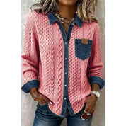 Eliza Kingsley | Textured Contrast Knit Shirt