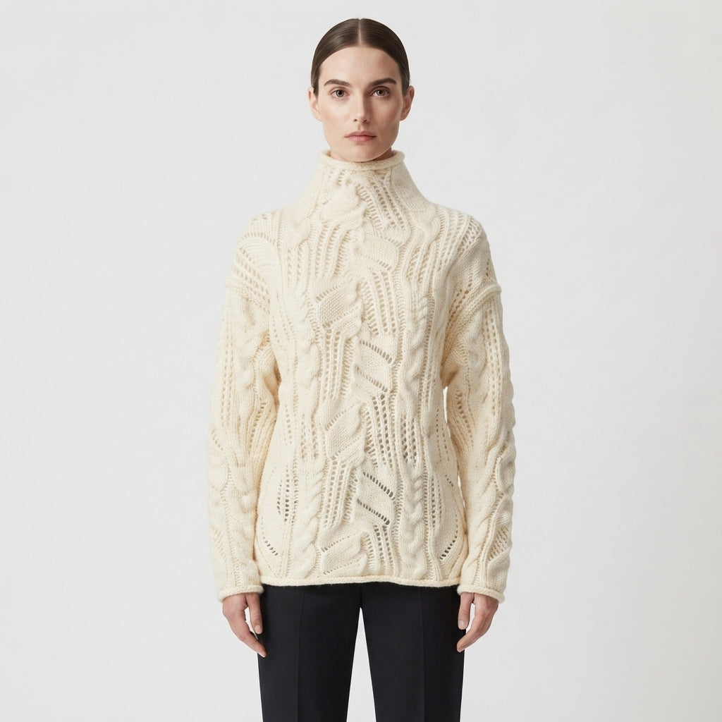 Tabitha Green | Cable Knit Turtleneck Sweater